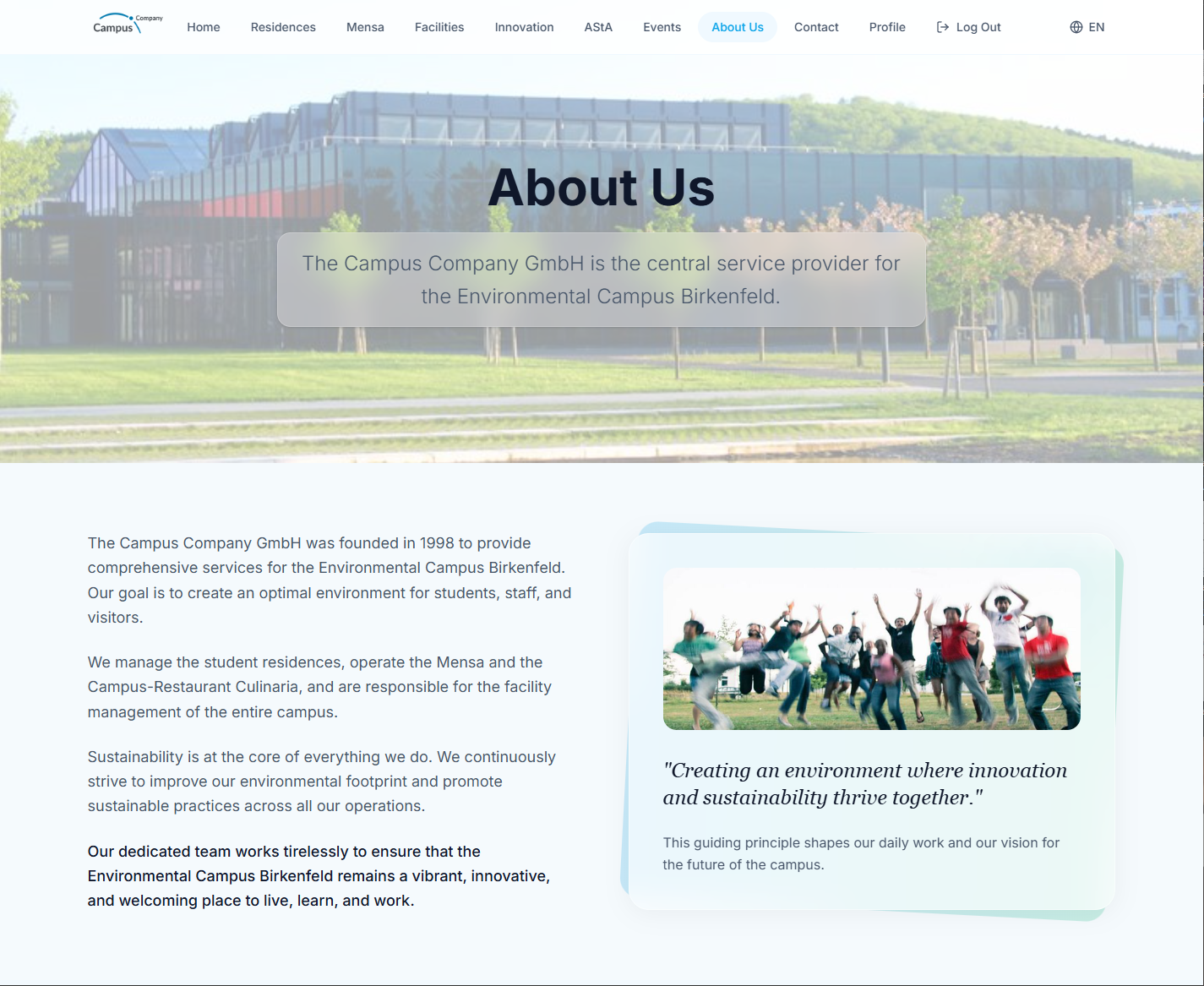 Campus Company about page