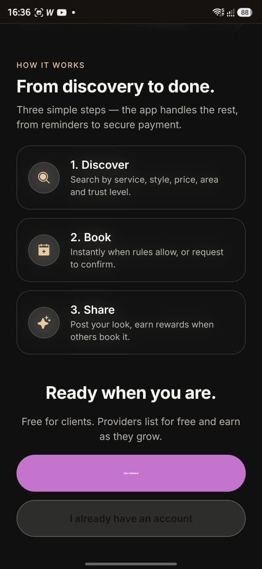 GroomLinq accessibility setup screen